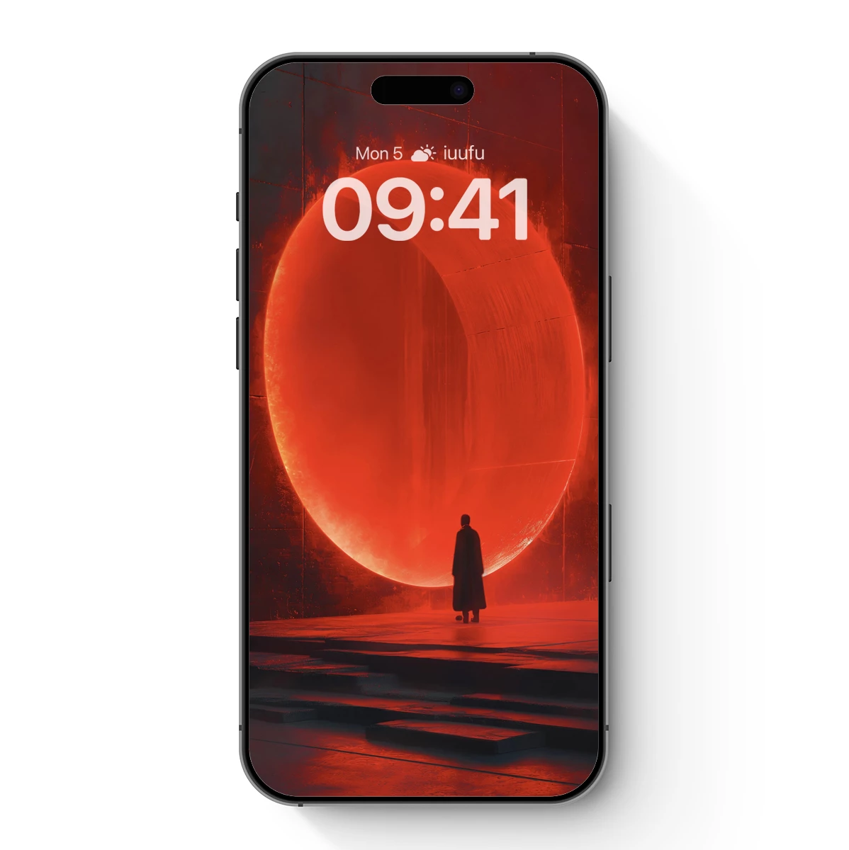 Eternal Red Eclipse: Solitary Figure in Cosmic Reverie Eternal Red Eclipse: Solitary Figure in Cosmic Reverie