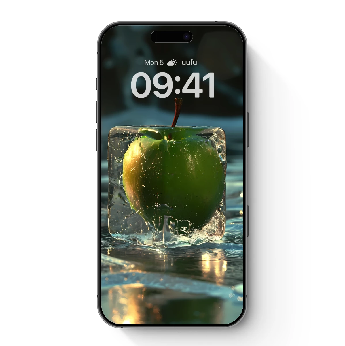 Frozen Green Apple: Crystal Cube Elegance