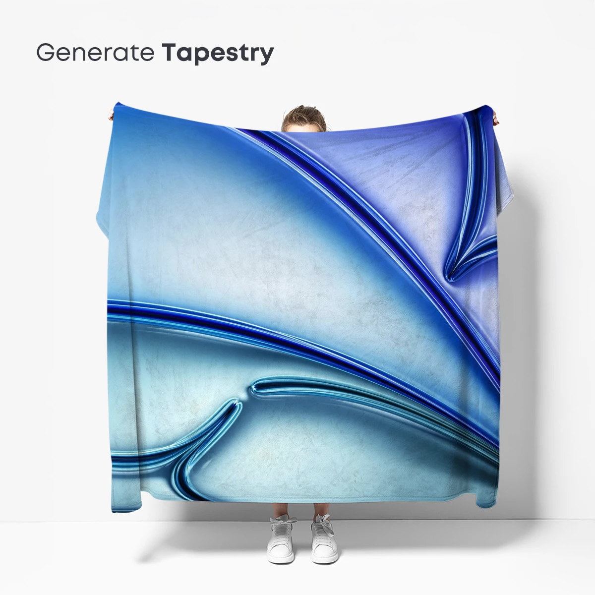 Blue Abstract Elegance: Fluid Curves and Gradient Harmony - Image 5