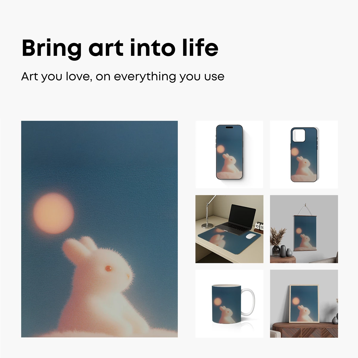 Ethereal Bunny Gazing at the Moon - Image 2