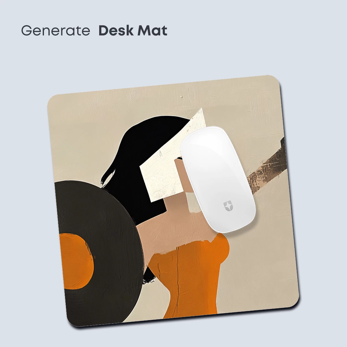 Abstract Figure with Vinyl Record: Modern Art Fusion - Image 4