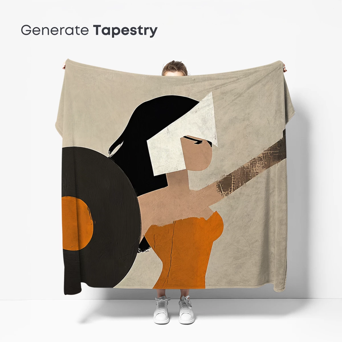 Abstract Figure with Vinyl Record: Modern Art Fusion - Image 5