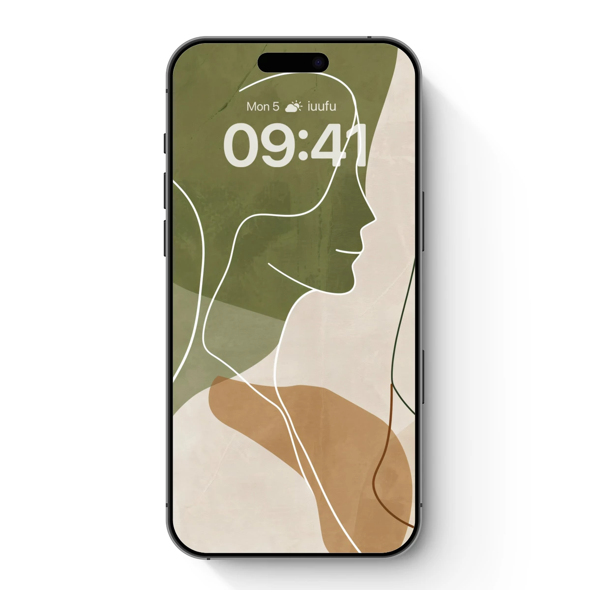 Abstract Line Profile: Olive and Beige Harmony