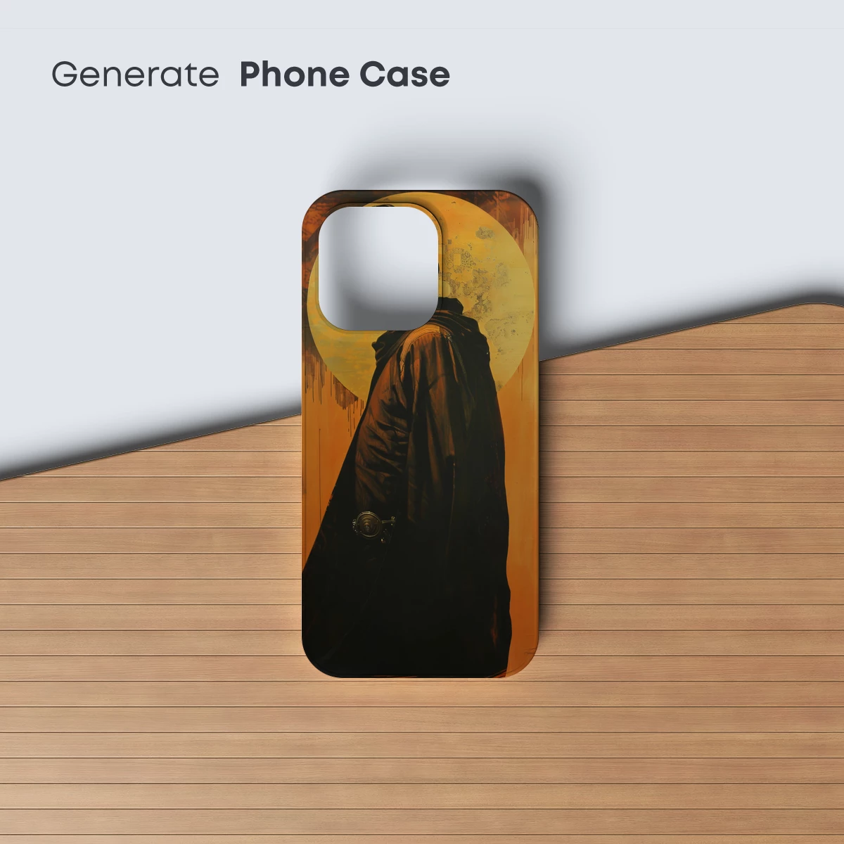 Eternal Wanderer: Cloaked Figure Against a Celestial Halo - Image 3