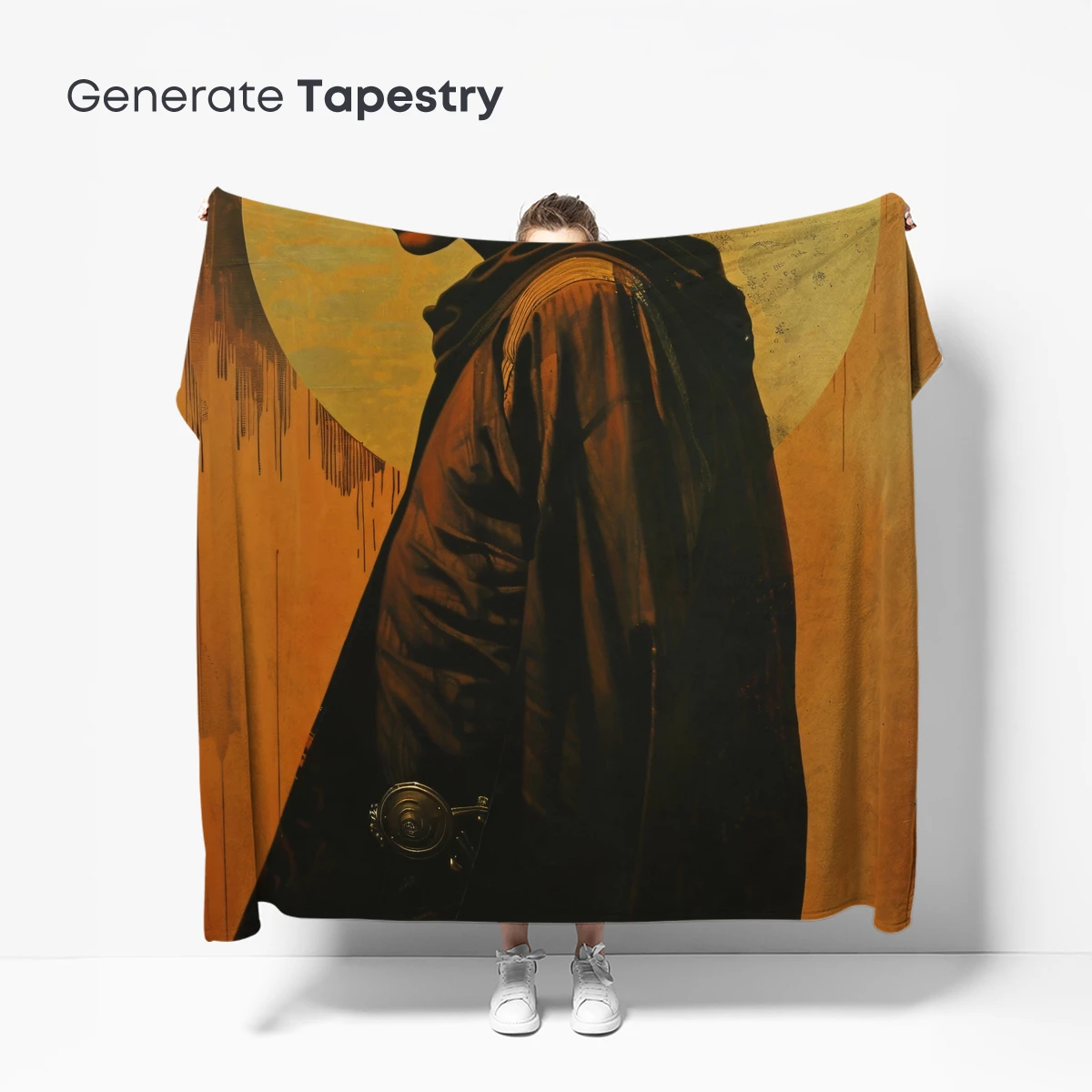 Eternal Wanderer: Cloaked Figure Against a Celestial Halo - Image 5