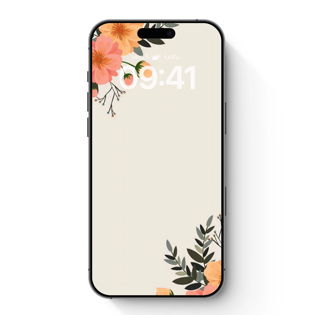 Elegant Floral Corners: Soft Blooms and Whimsical Leaves