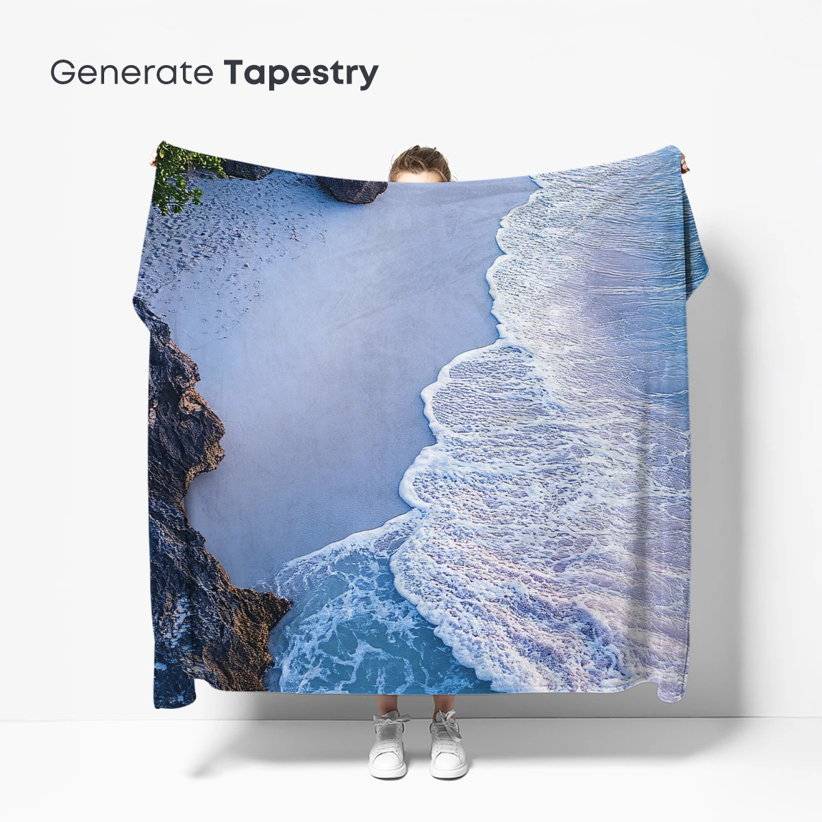 Serene Coastal Symphony: Waves Kiss White Sands - Image 5