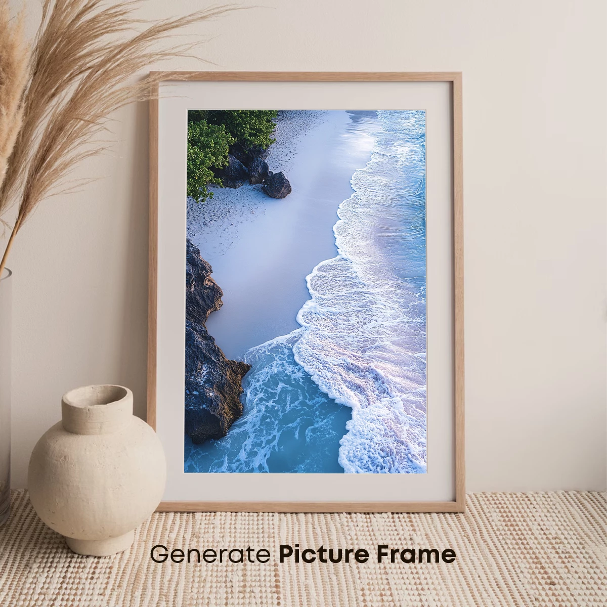 Serene Coastal Symphony: Waves Kiss White Sands - Image 7