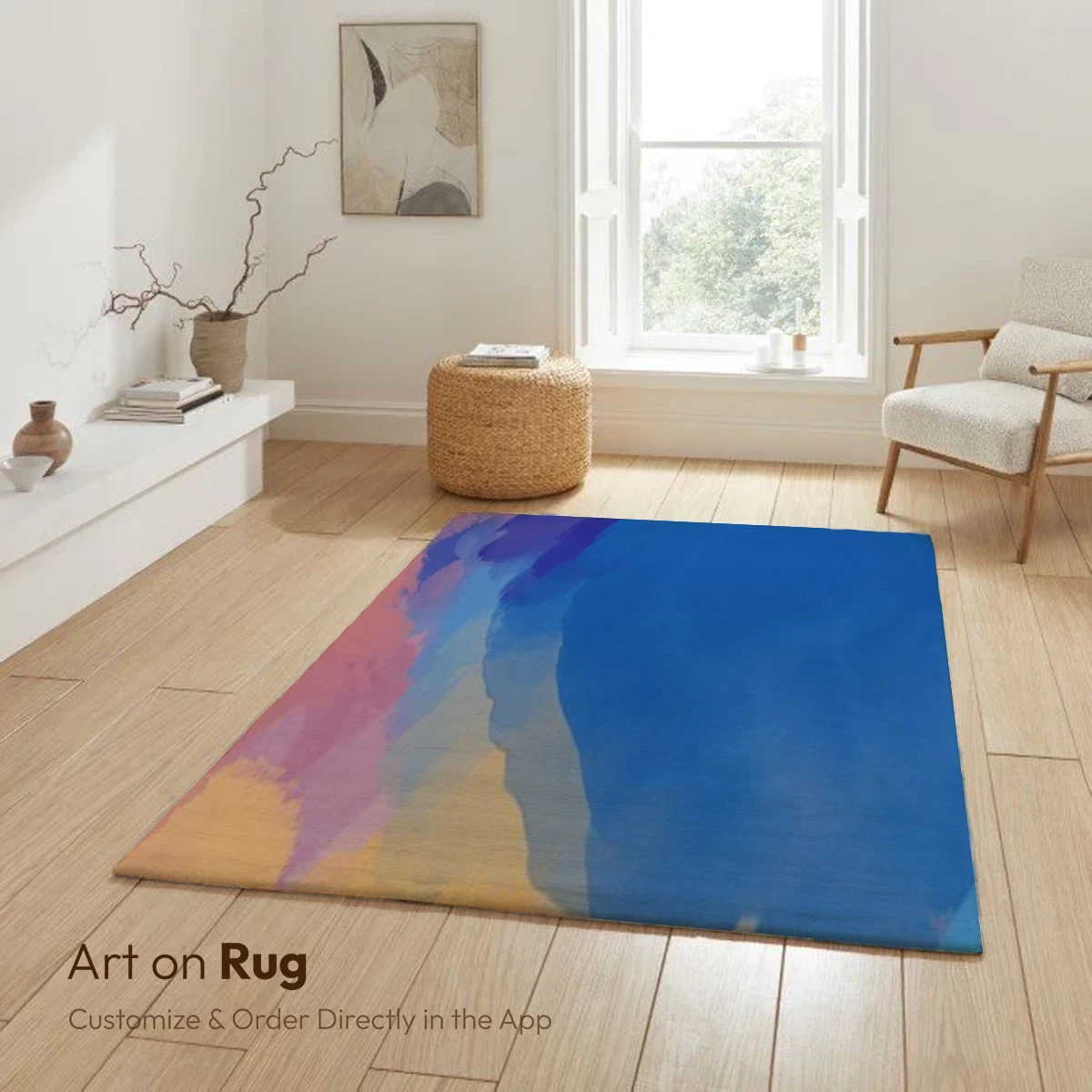 Abstract Fusion: Blue and Gold Harmony - Image 6