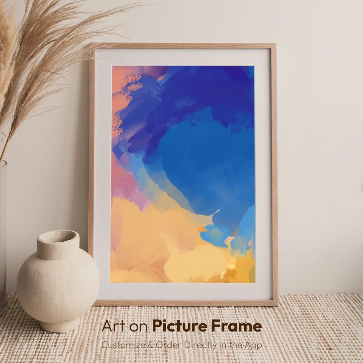 Abstract Fusion: Blue and Gold Harmony - Image 7