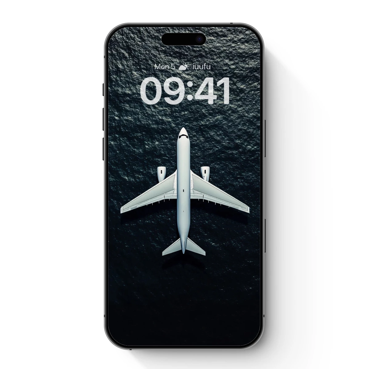 Aerial Solitude: Plane Over Midnight Sea