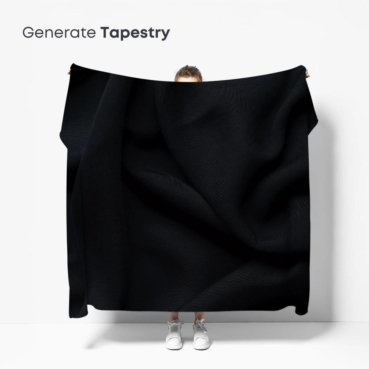 Elegant Shadows: Textured Black Fabric Drapery - Image 5