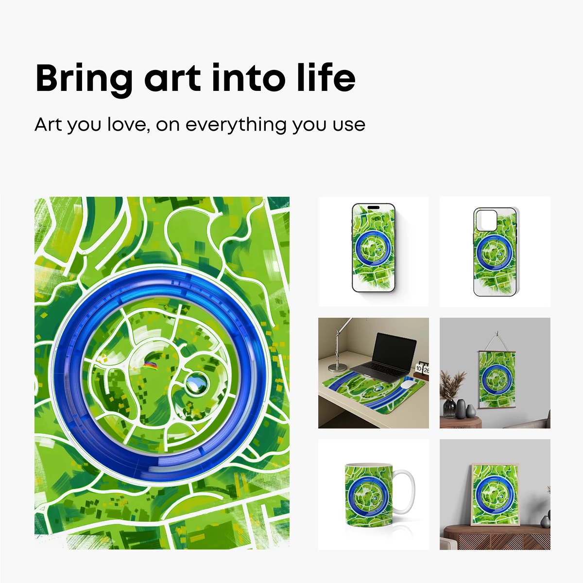Blue Orb Over Green Labyrinth - Image 2