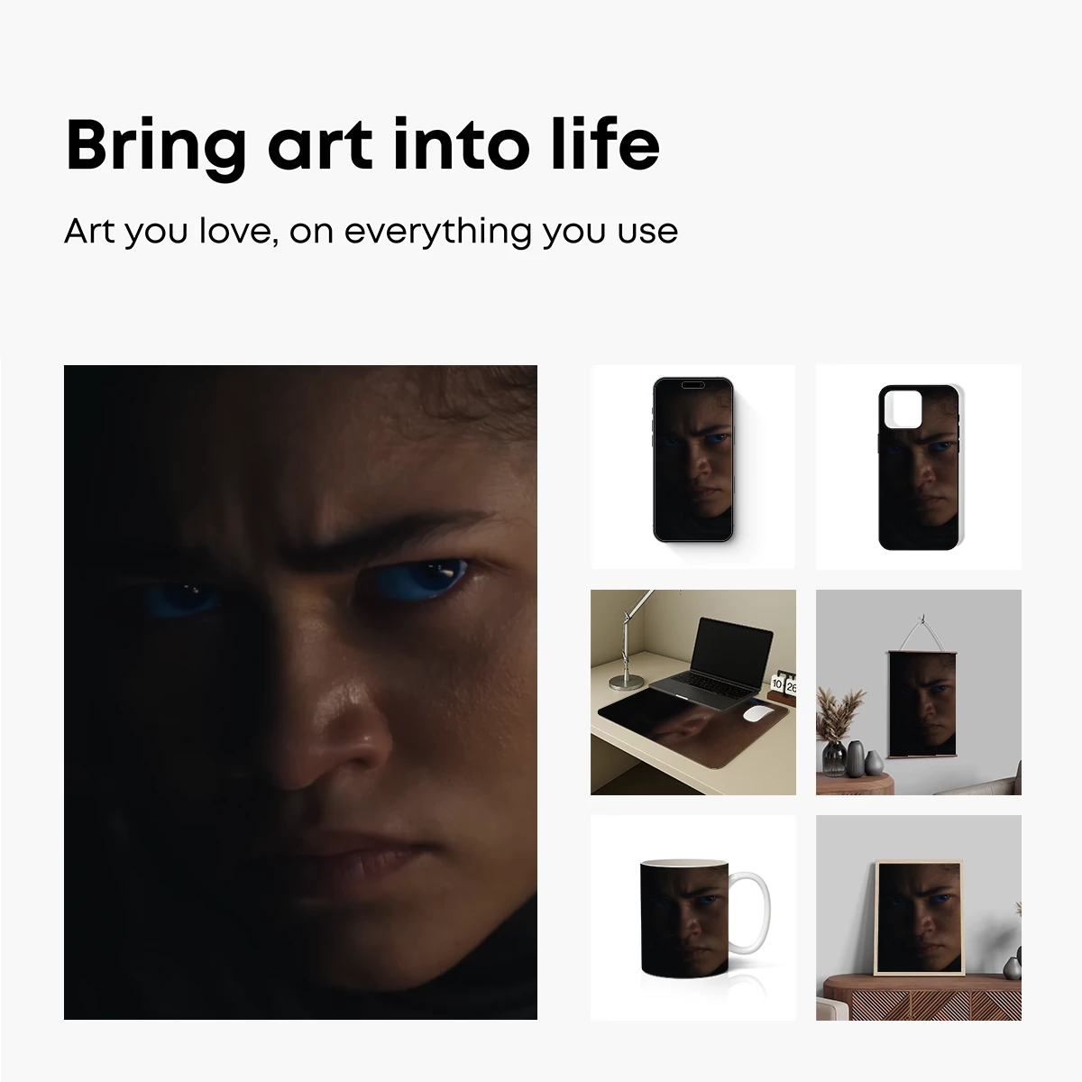 Ethereal Gaze: Illuminated Eyes in Shadows - Image 2