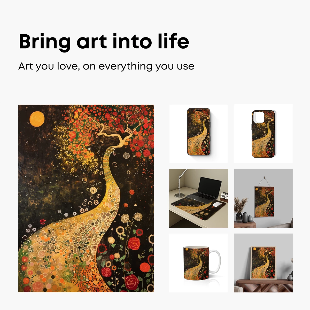 Klimt's Blossoming Embrace: A Fusion of Nature and Artistry - Image 2