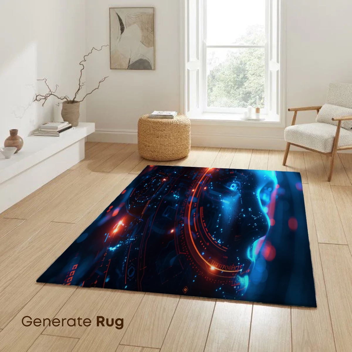 Cybernetic Vision: Futuristic Face in Neon Circuitry - Image 6