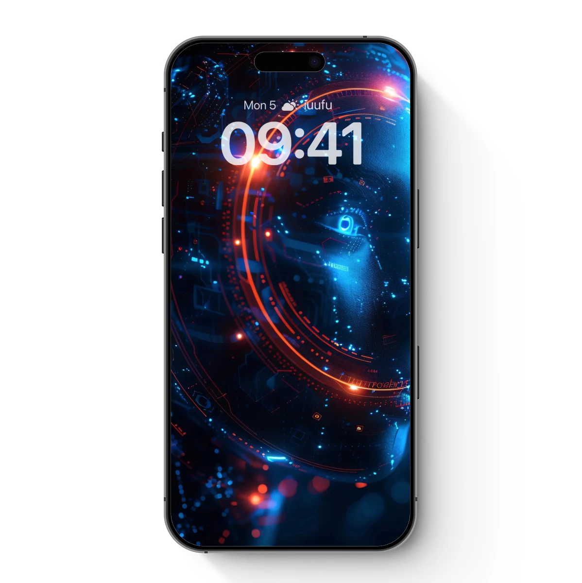 Cybernetic Vision: Futuristic Face in Neon Circuitry