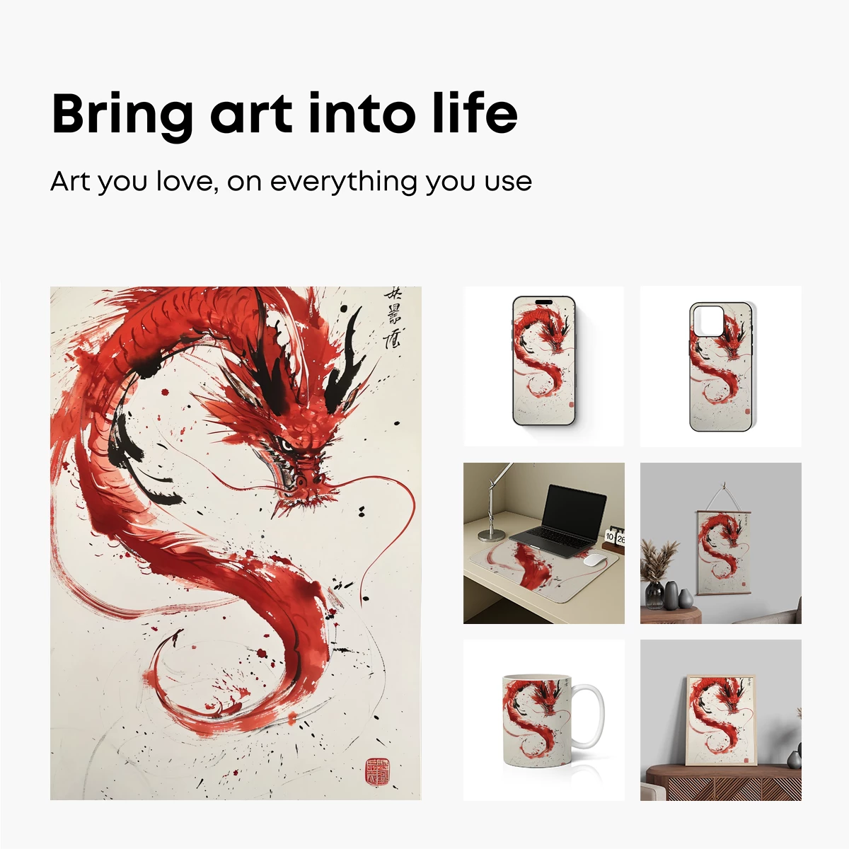 Crimson Dragon's Dance: Ink Art Mastery - Image 2