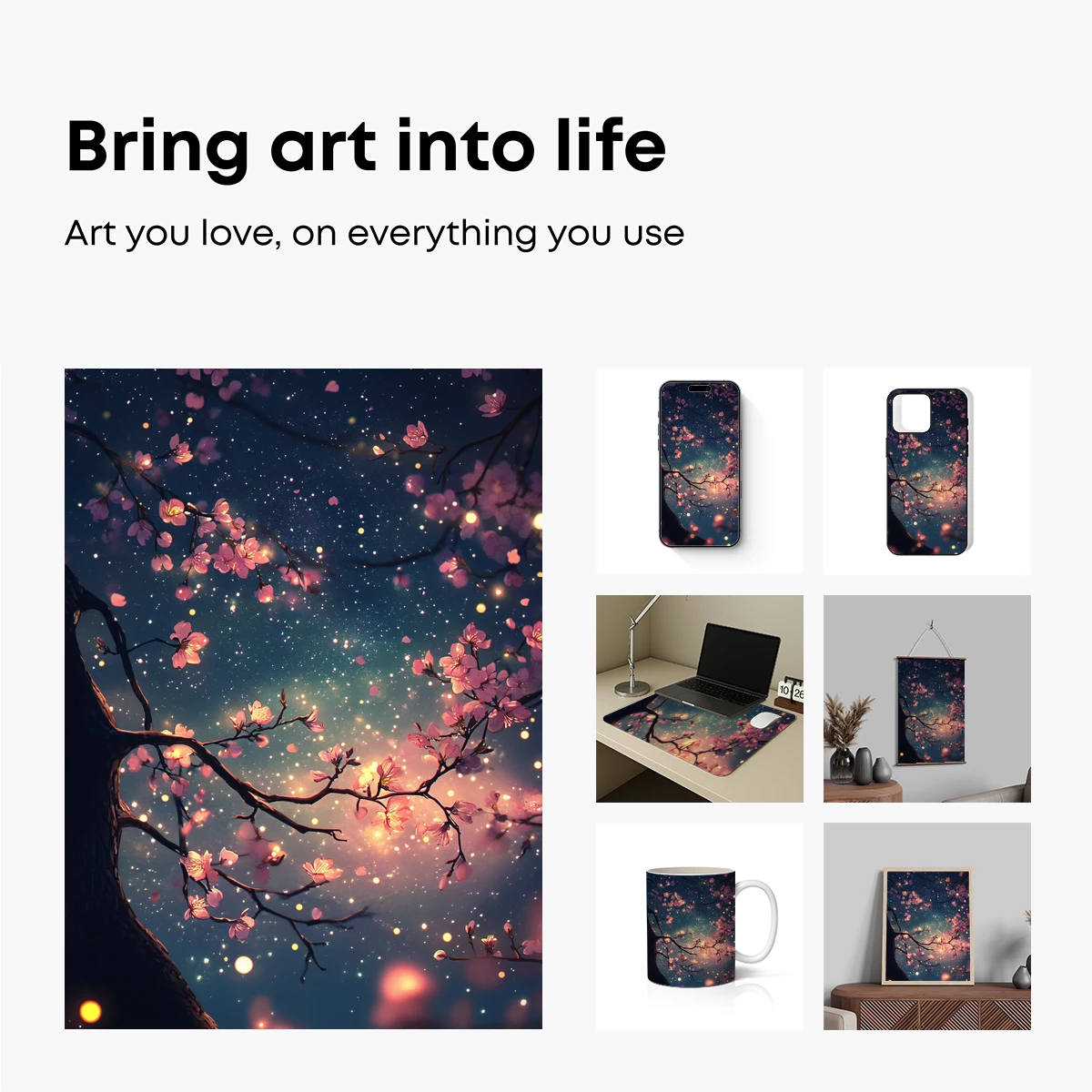 Cherry Blossom Night: A Celestial Symphony - Image 2