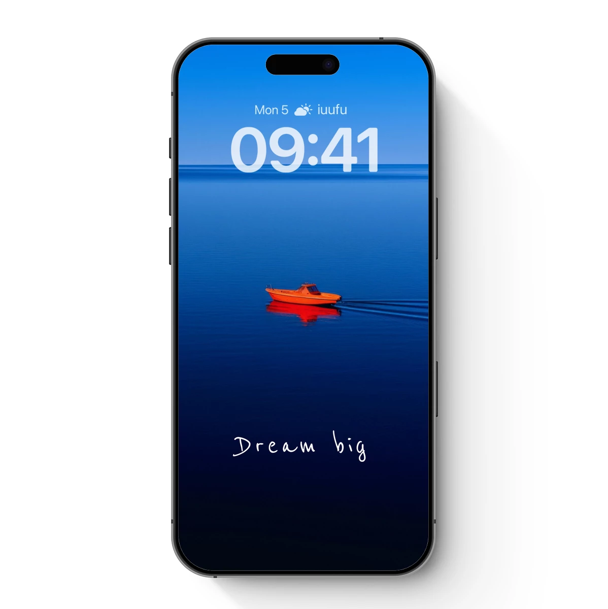 Orange Boat on Serene Blue: Dream Big - Image 7