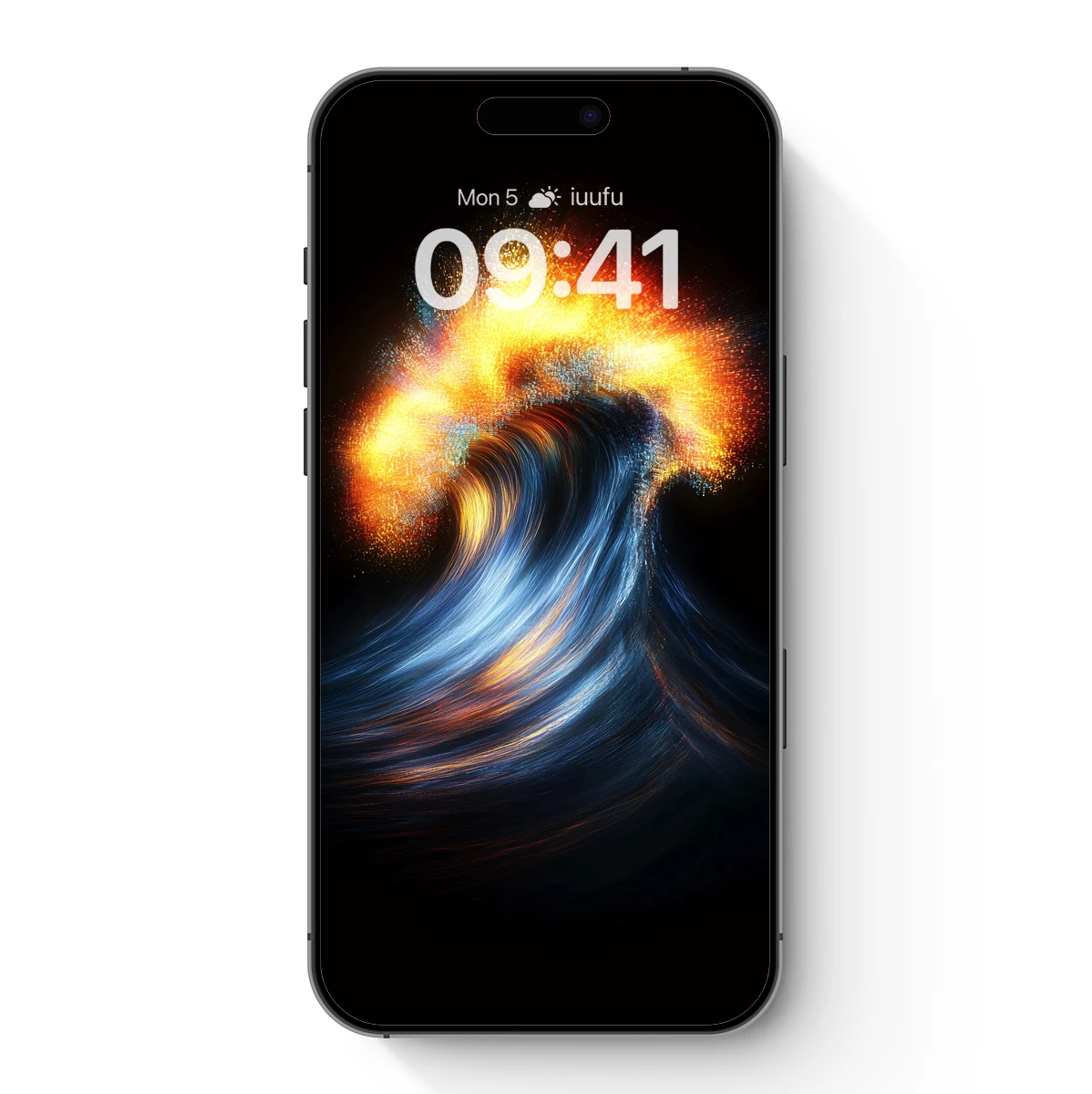 Fiery Ocean Wave: Digital Fusion Art