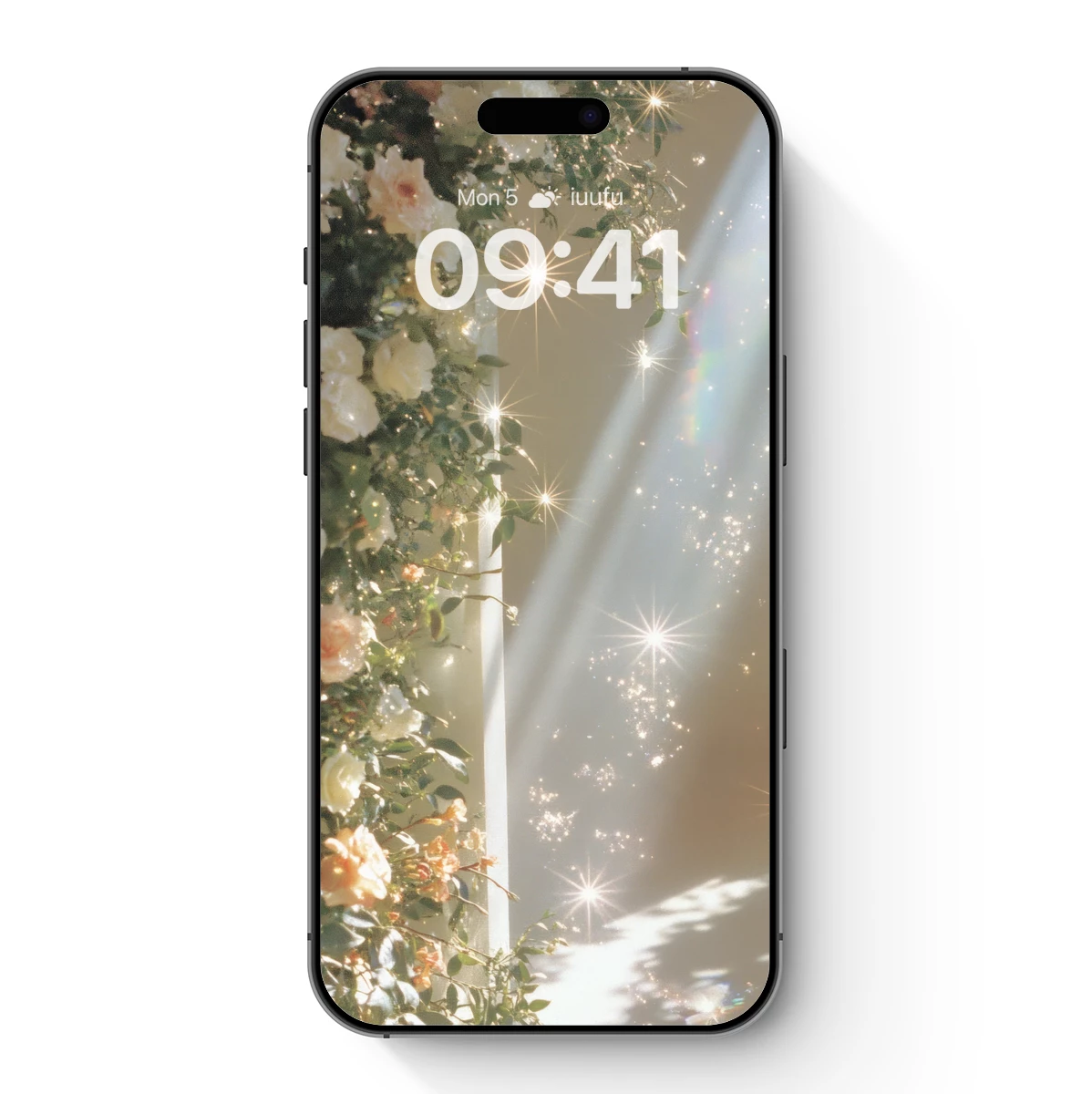 Ethereal Floral Symphony with Starlight Beams