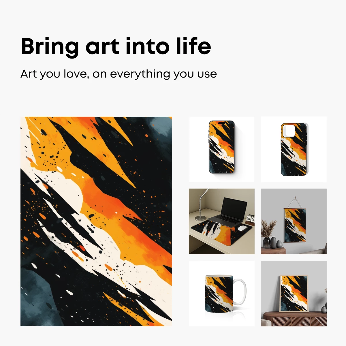 Fiery Tiger Stripes: Abstract Art Fusion - Image 2