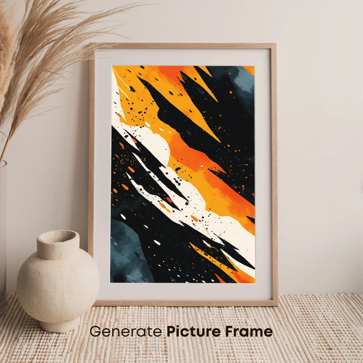 Fiery Tiger Stripes: Abstract Art Fusion - Image 7