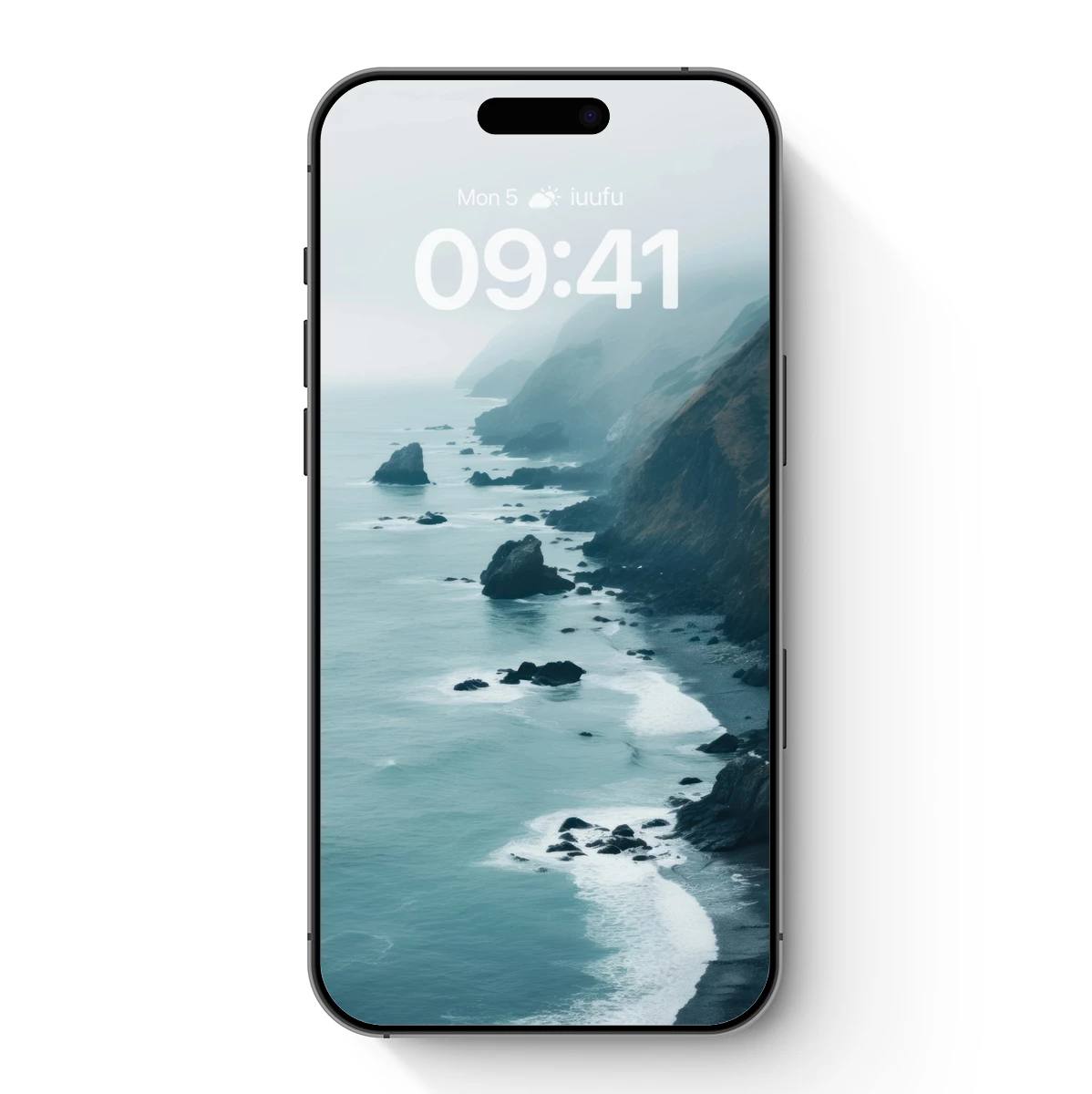 Misty Coastal Serenity: Foggy Cliffs and Calm Seas