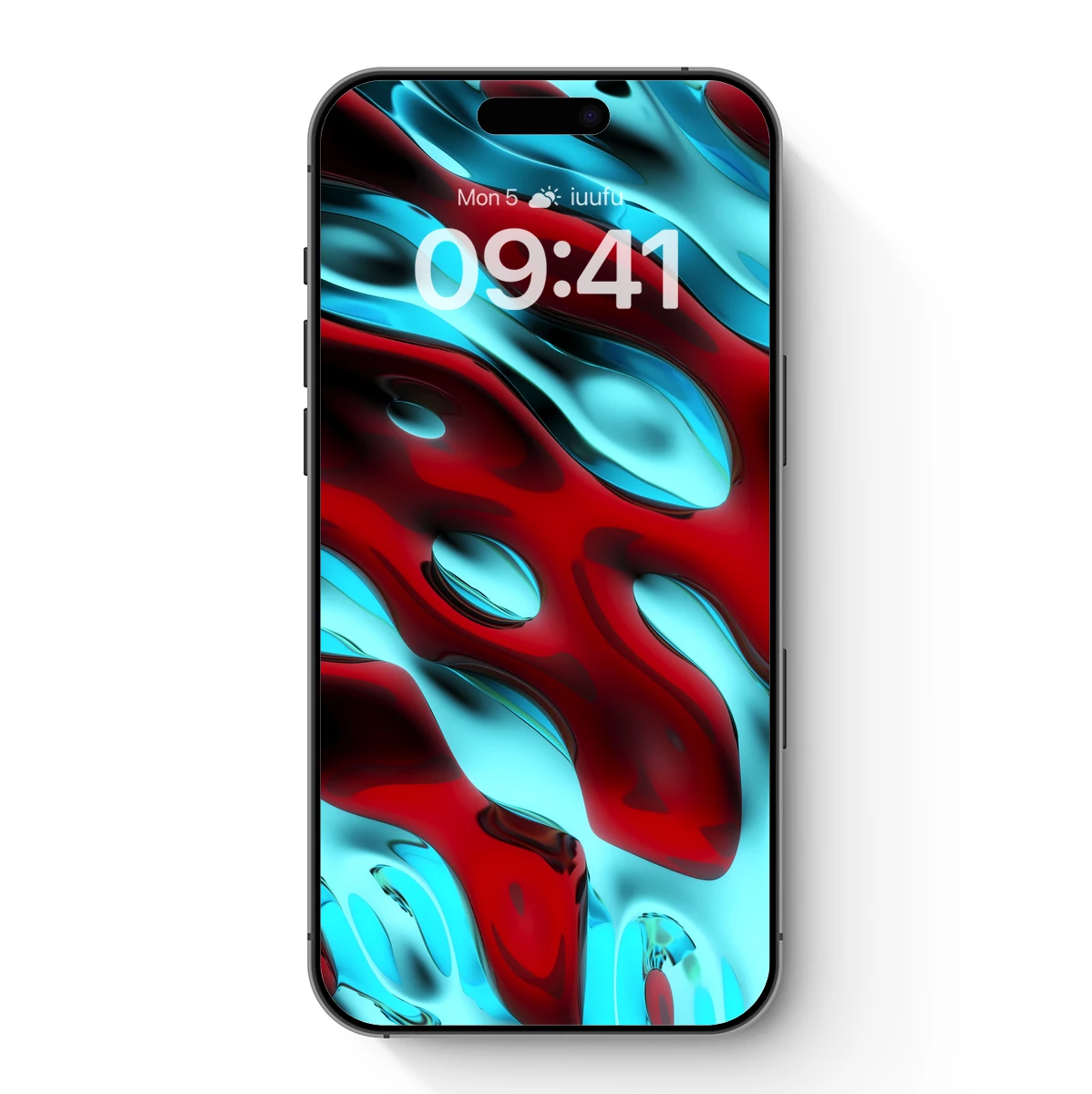 Fluid Fusion: Red and Teal Abstract Waves