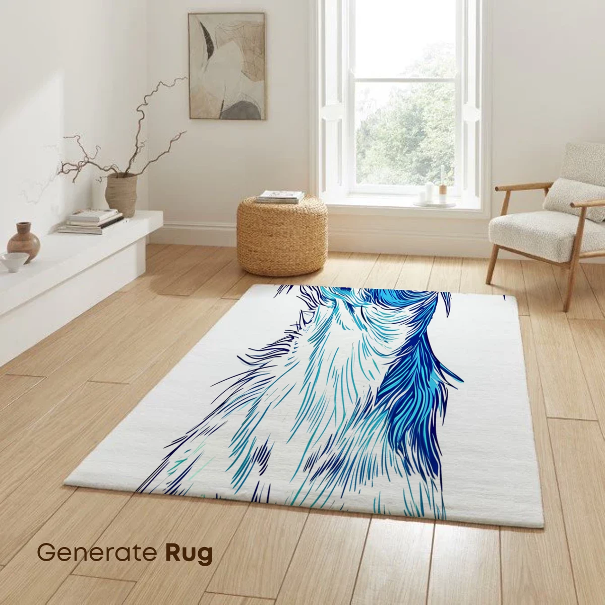 Electric Blue Canine: A Vibrant Sketch Art Tribute - Image 6