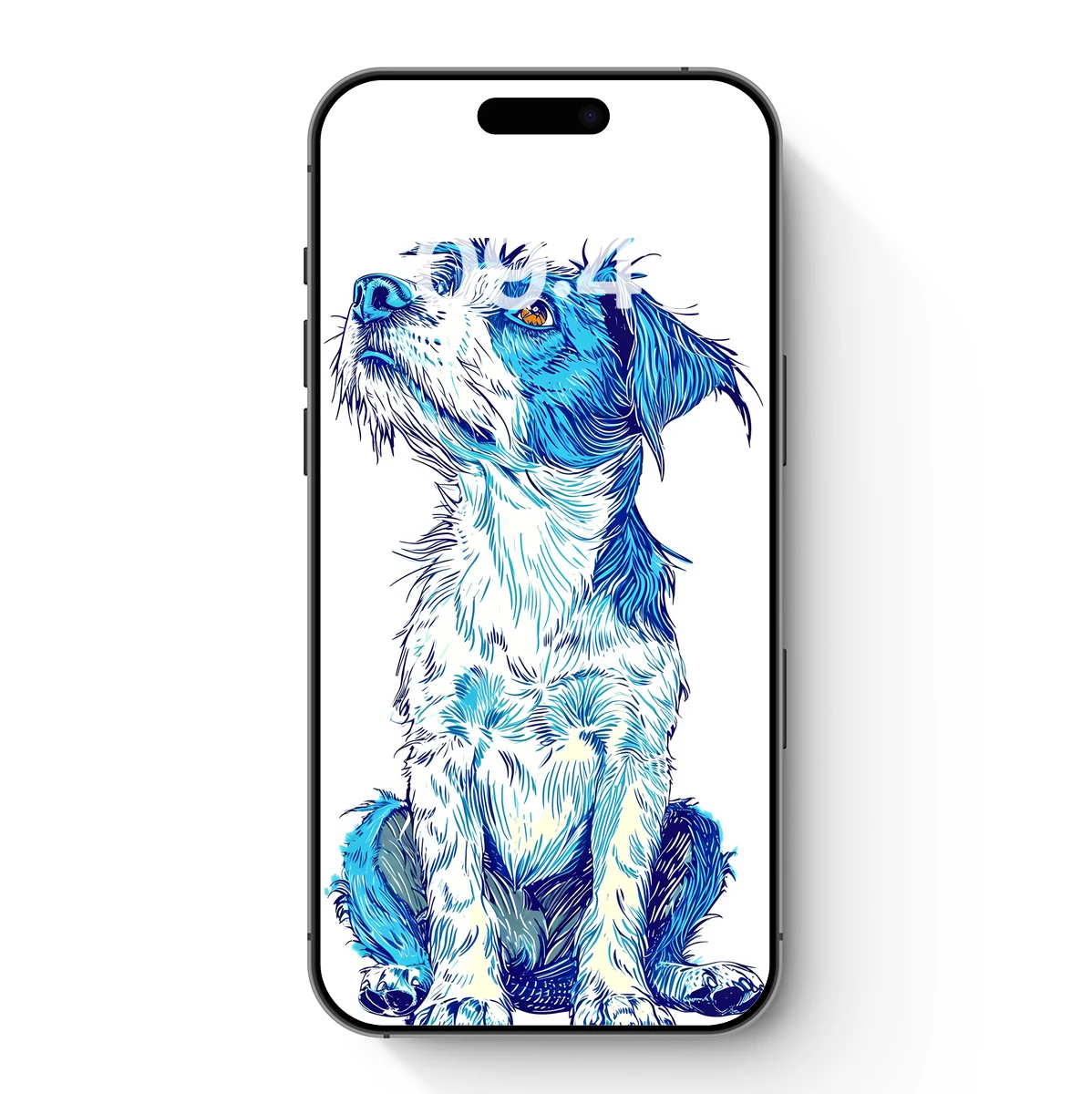 Electric Blue Canine: A Vibrant Sketch Art Tribute