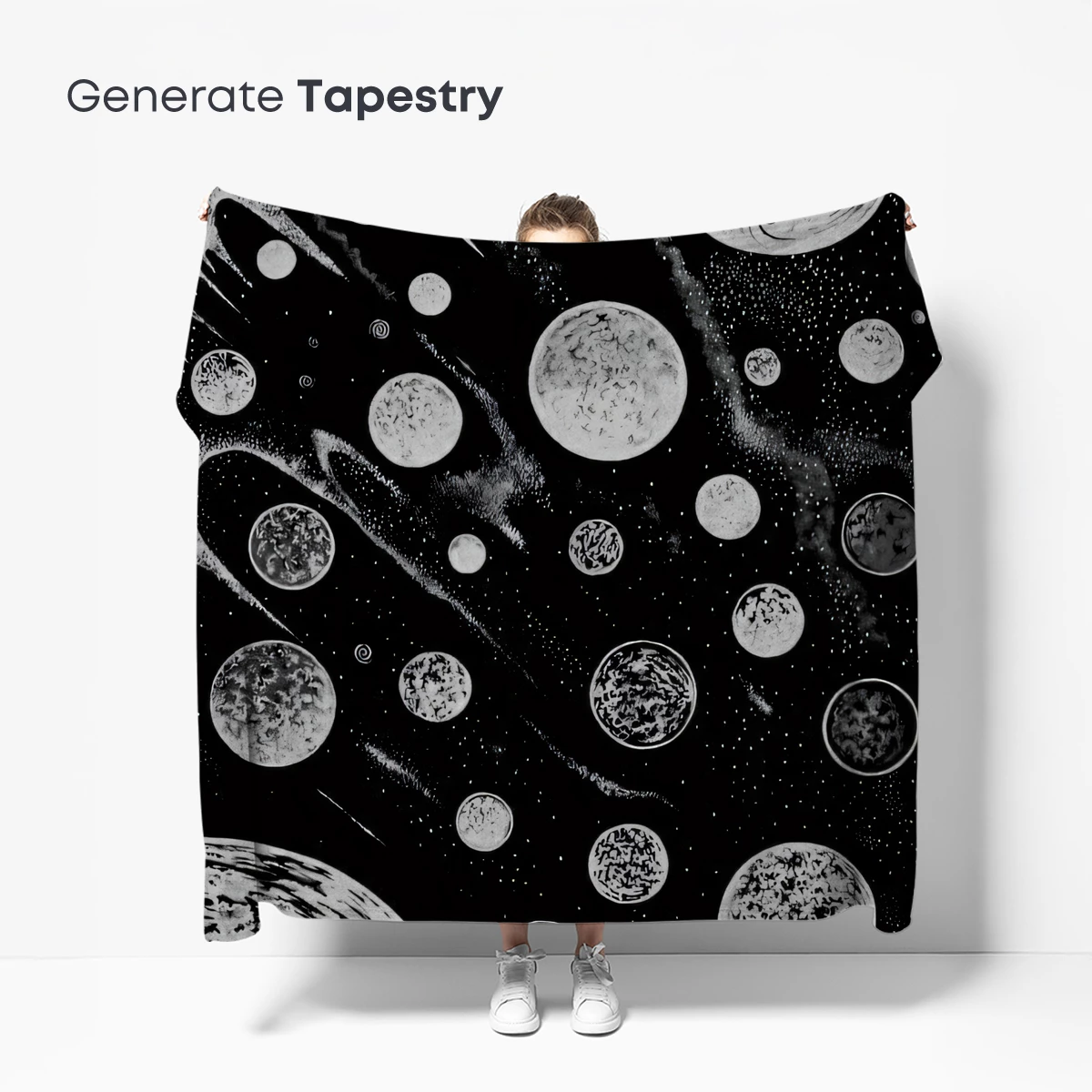 Cosmic Bubble Symphony: Monochrome Planetary Art - Image 5