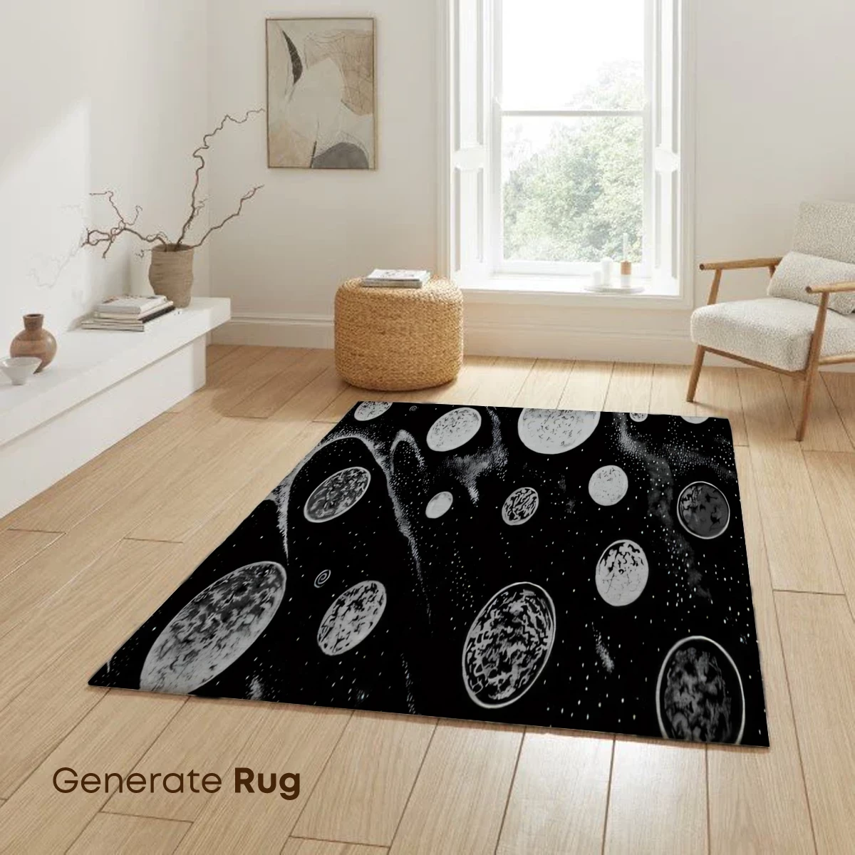 Cosmic Bubble Symphony: Monochrome Planetary Art - Image 6