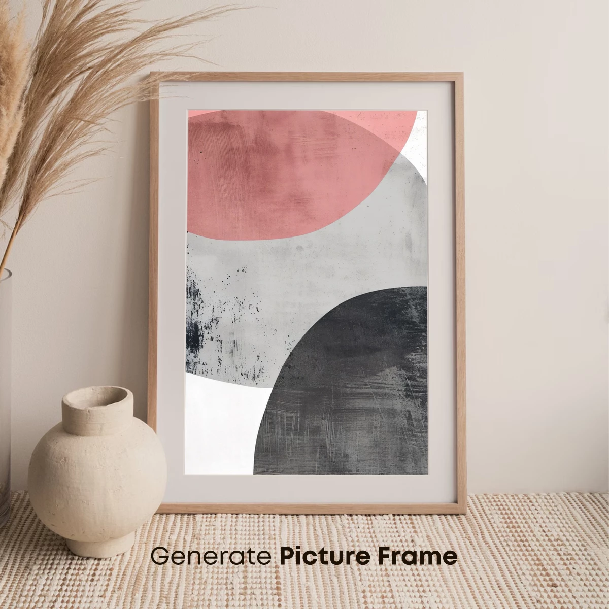 Abstract Fusion: Pink and Gray Elegance - Image 7