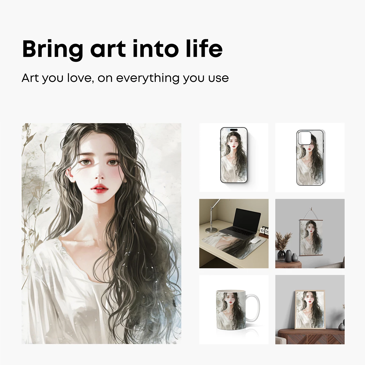 Ethereal Whispers: A Muse in Monochrome Elegance - Image 2