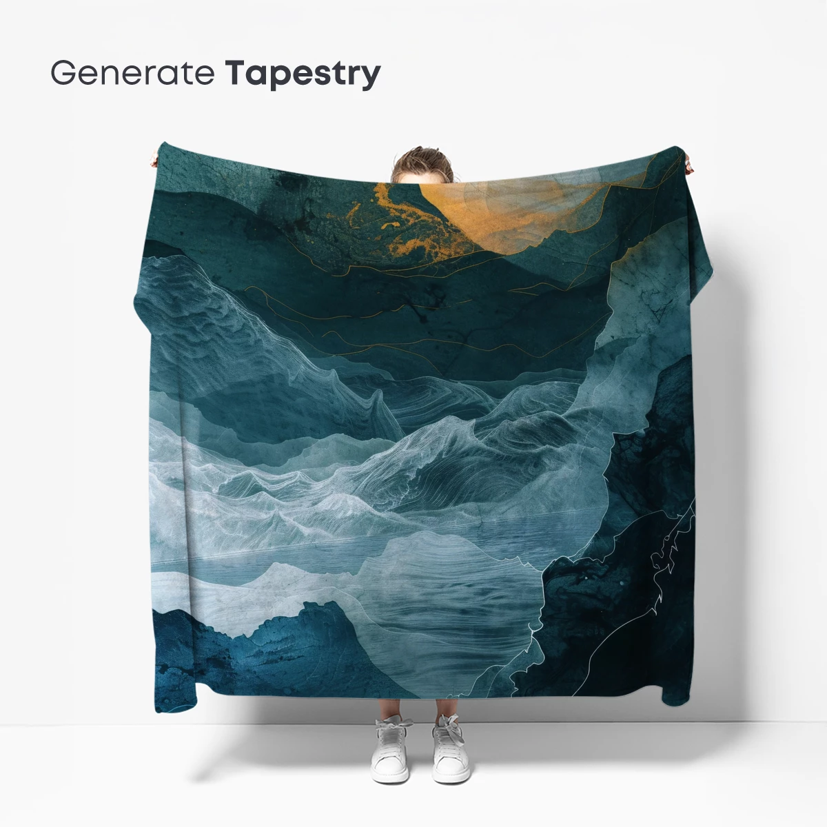 Ethereal Mountain Odyssey: Abstract Landscape Art - Image 5