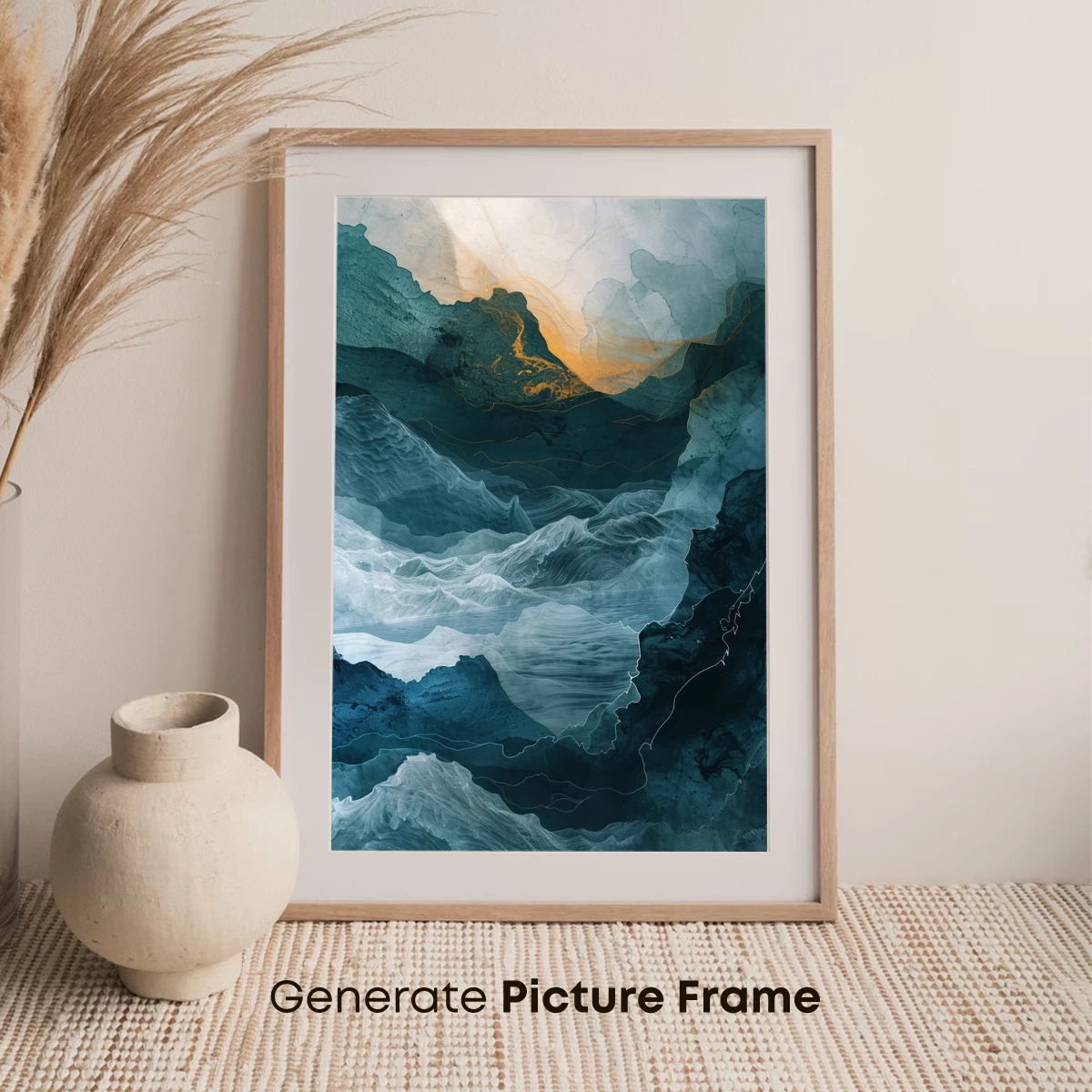 Ethereal Mountain Odyssey: Abstract Landscape Art - Image 7