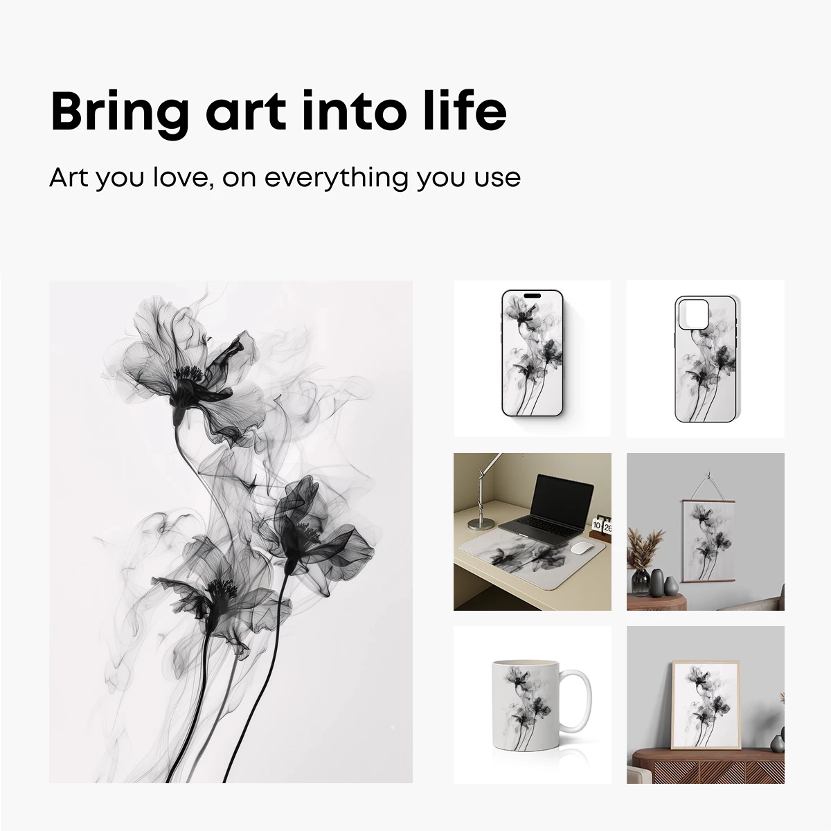 Ethereal Smoke Blossoms: Artistic Floral Illusion - Image 2