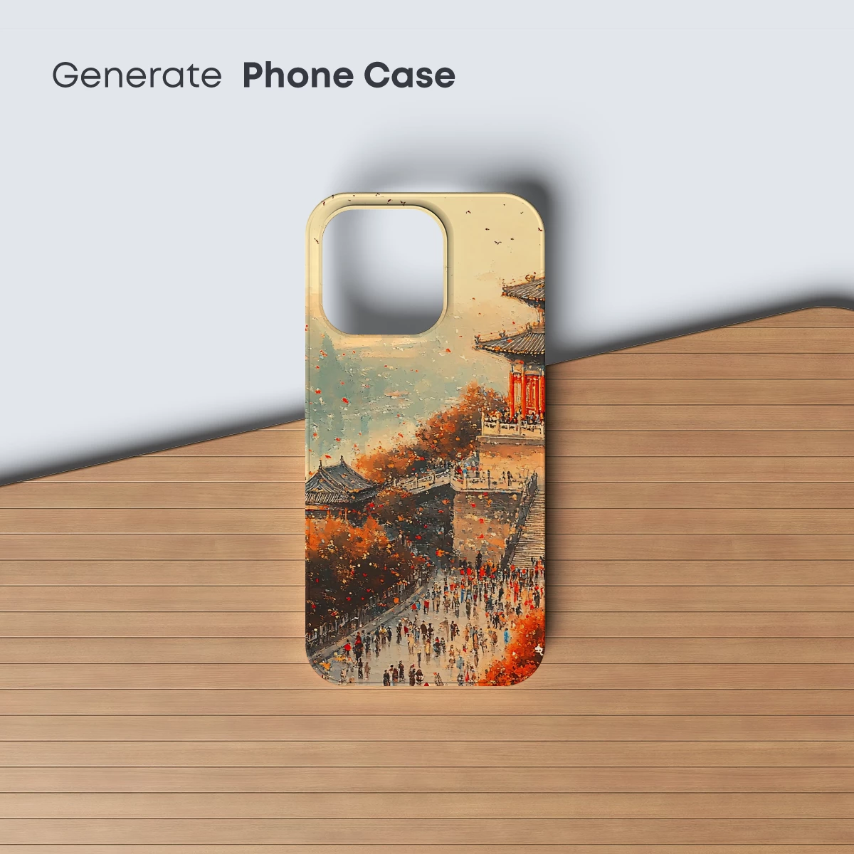 Autumnal Temple Serenade: A Vivid Oriental Dream - Image 3