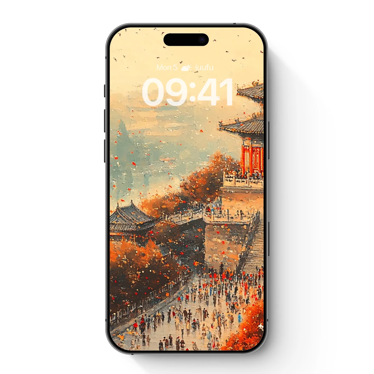 Autumnal Temple Serenade: A Vivid Oriental Dream