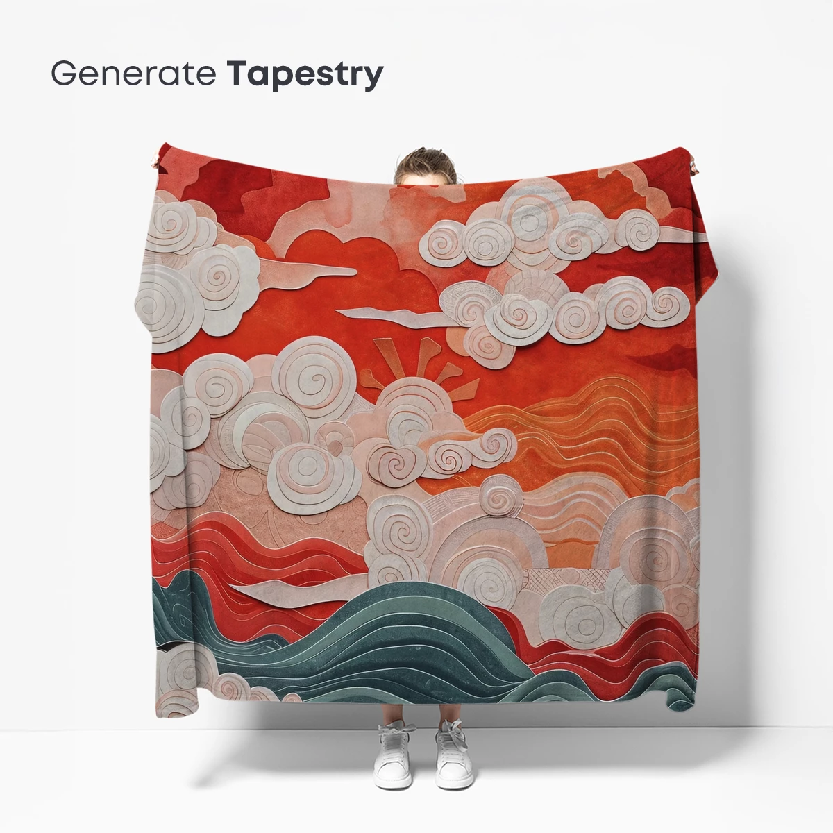 Crimson Skies and Ocean Waves: A Paper Art Odyssey - Image 5