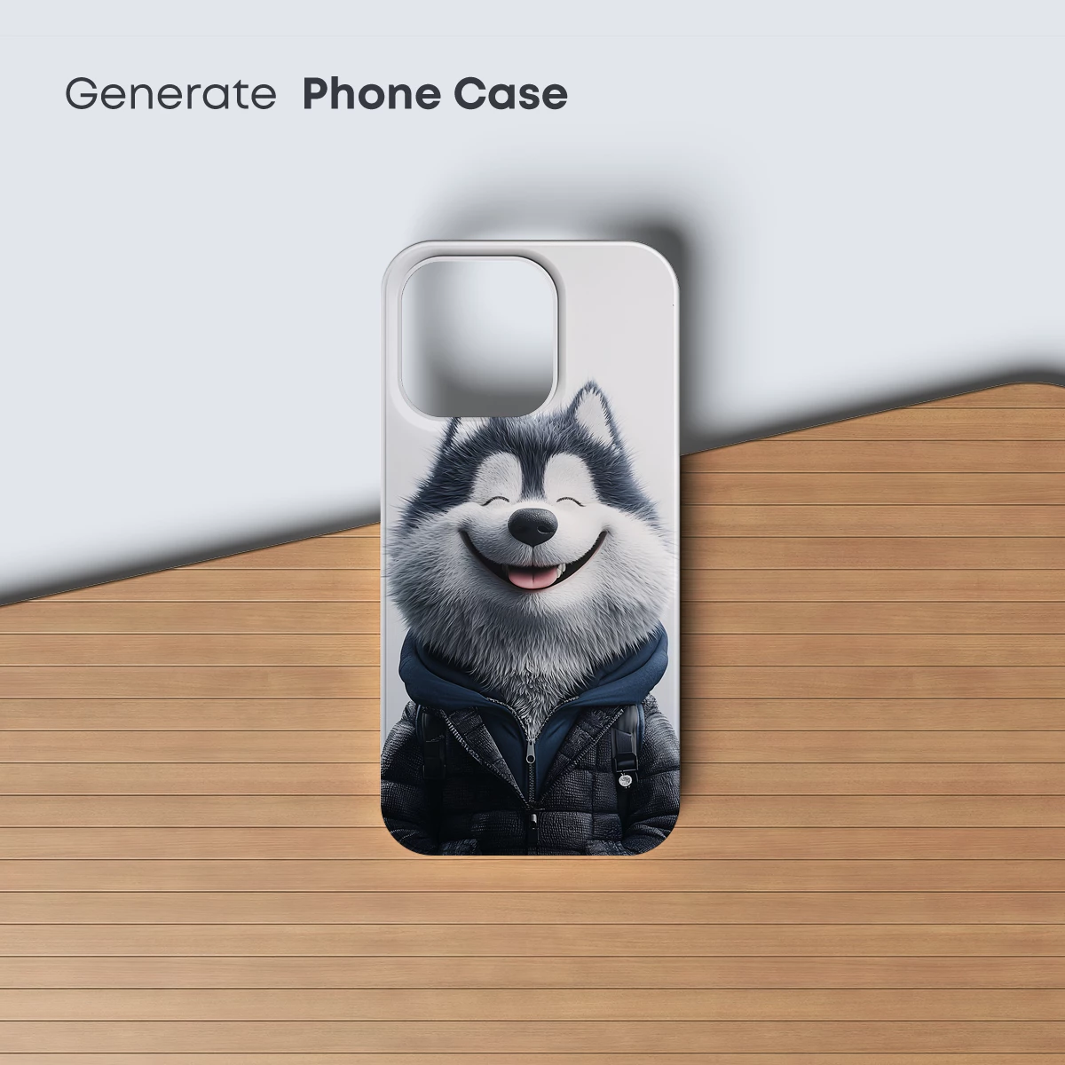 Charming Husky in Winter Gear: A Whimsical Cartoon Portrait - Image 3