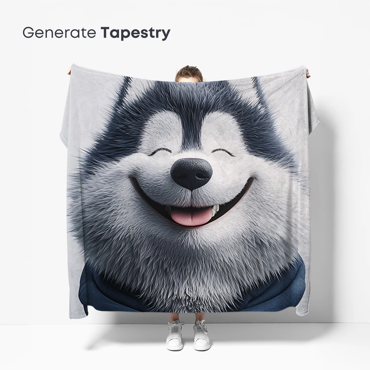 Charming Husky in Winter Gear: A Whimsical Cartoon Portrait - Image 5