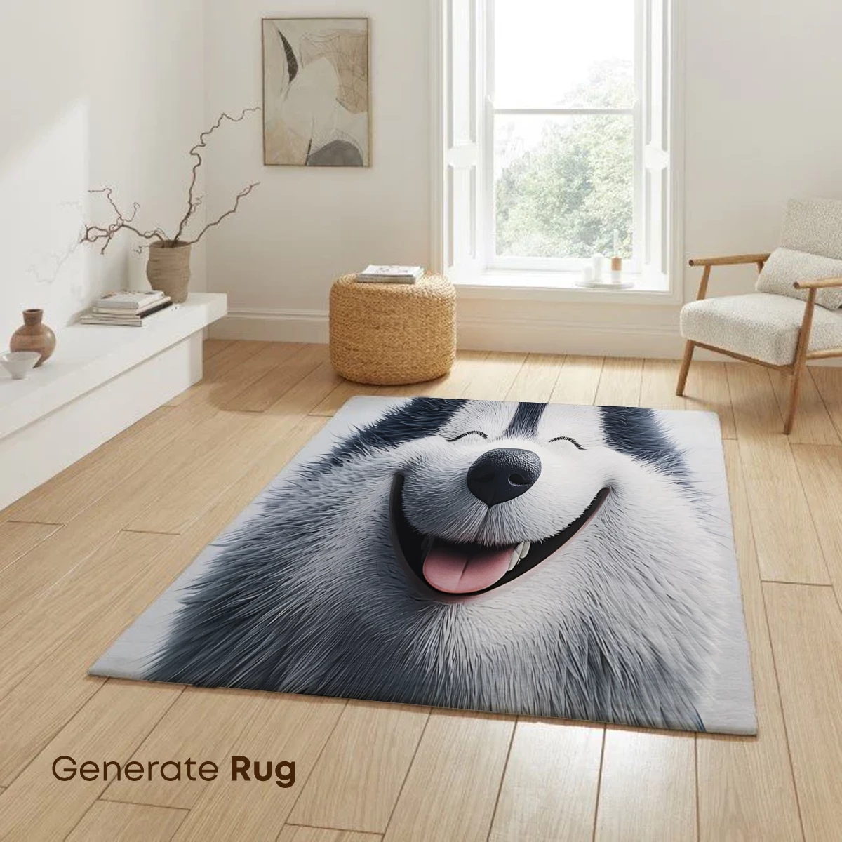 Charming Husky in Winter Gear: A Whimsical Cartoon Portrait - Image 6