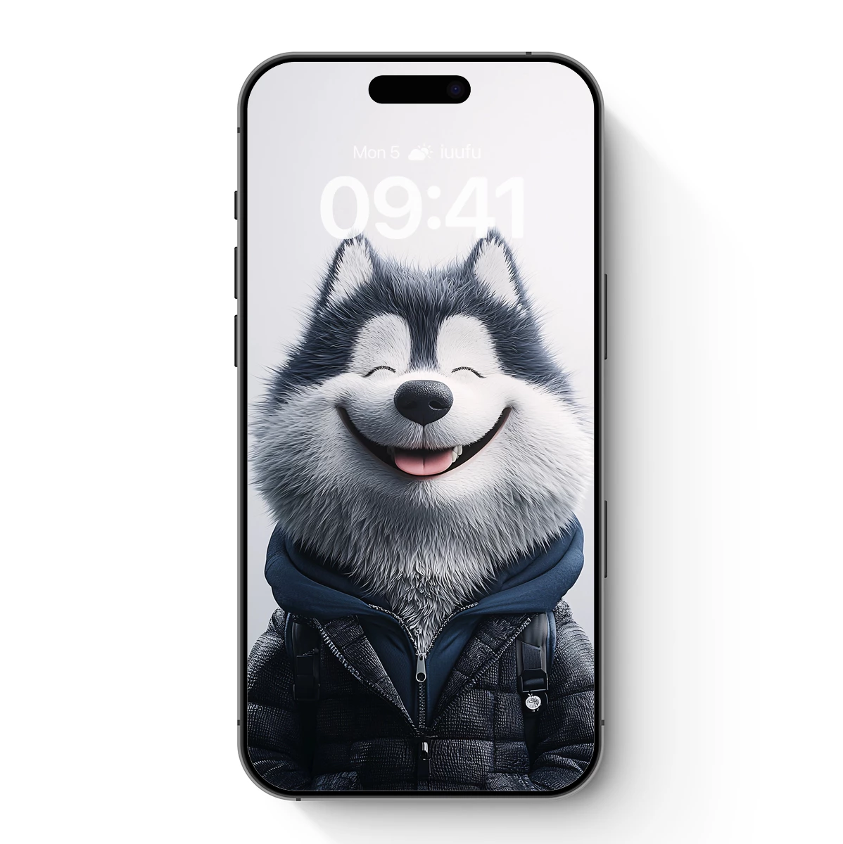 Charming Husky in Winter Gear: A Whimsical Cartoon Portrait Charming Husky in Winter Gear: A Whimsical Cartoon Portrait