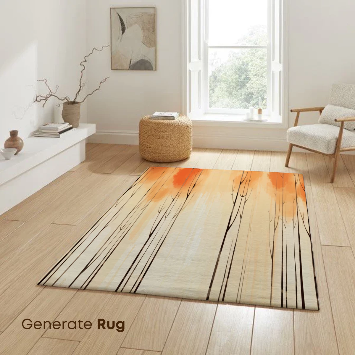 Autumnal Serenity: Bare Trees in a Misty Grove - Image 6