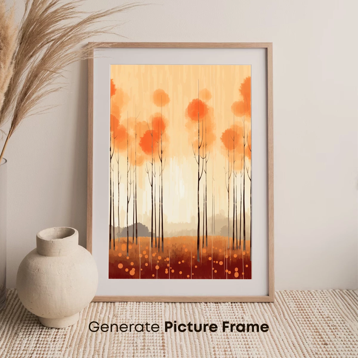 Autumnal Serenity: Bare Trees in a Misty Grove - Image 7