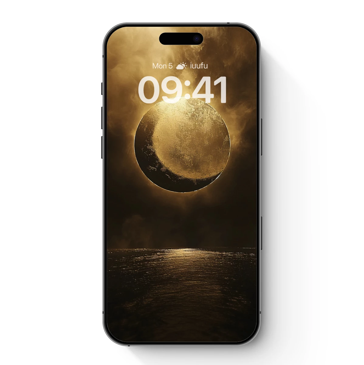 Golden Eclipse Over Serene Waters