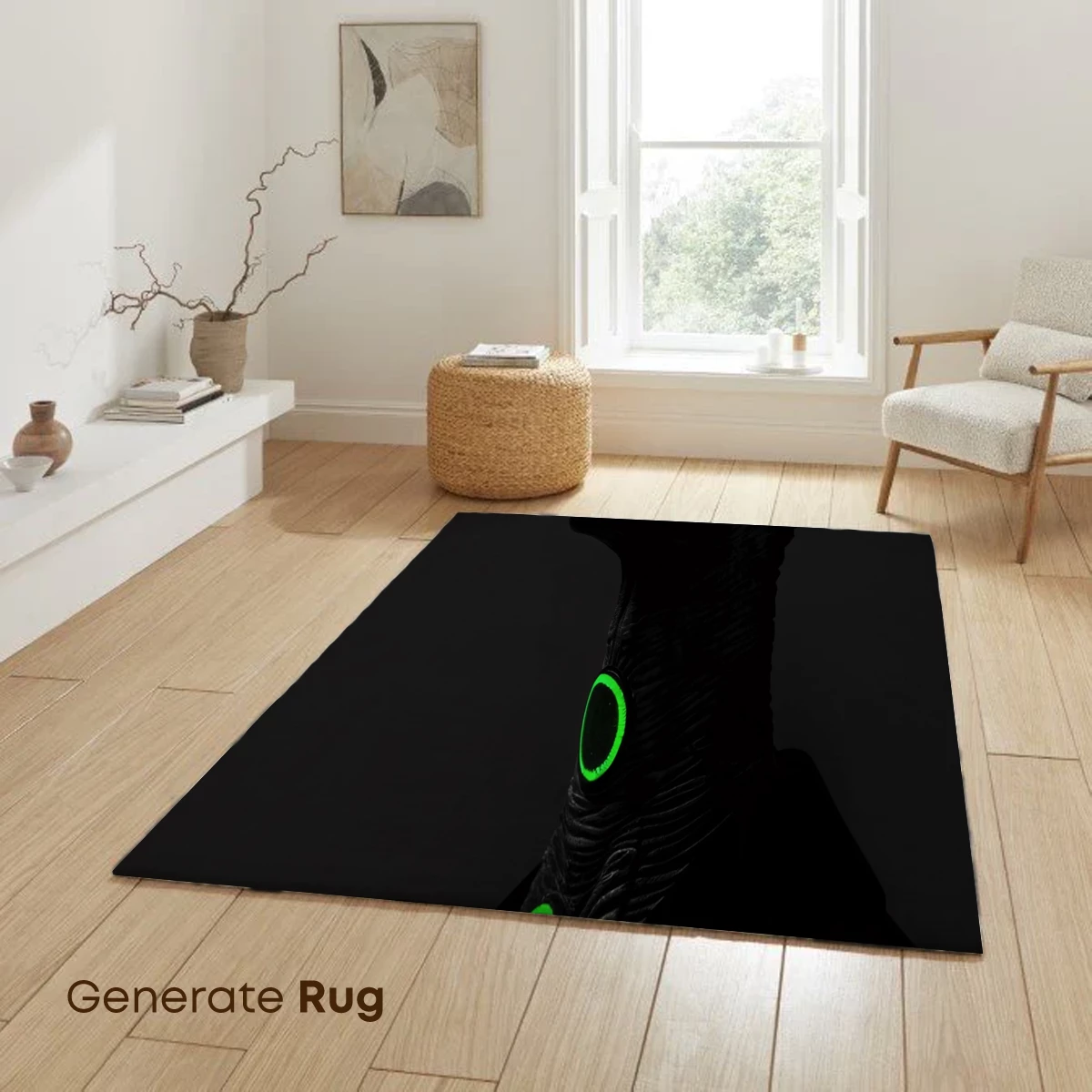 Cybernetic Alien Vision: Neon Green Eyes in Darkness - Image 6